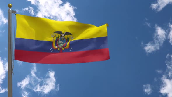 Ecuador Flag On Flagpole