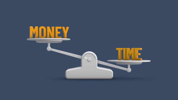 Money vs Time Balance Weighing Scale Looping Animation