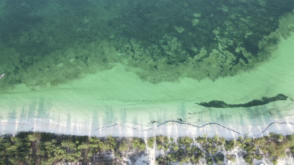 Aerial View of the Ocean Near the Coast of Zanzibar Tanzania