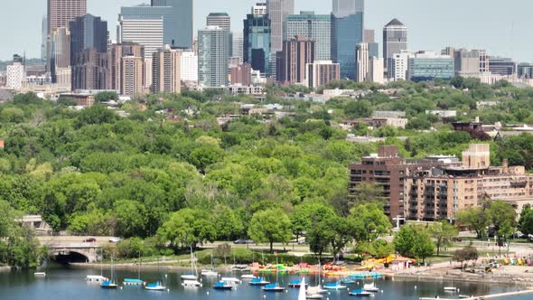 Aerial Reveal of Minneapolis Skyline