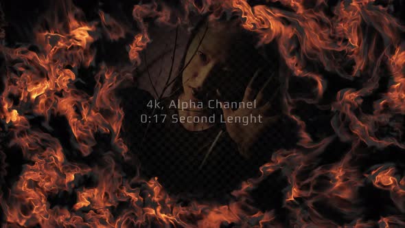 Fire Magic Mirror Overlay Background 4k Alpha Channel alt