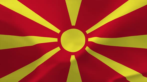 North Macedonia Waving Flag Animation 4K Moving Wallpaper Background