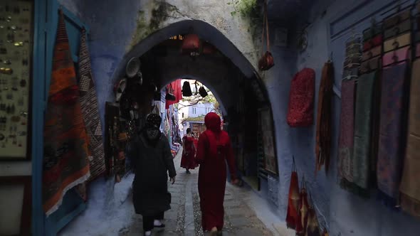 a walk in the streets of chefchaouen, morocco