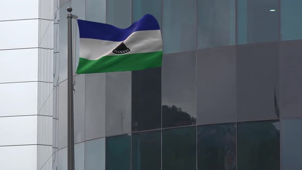 Lesotho Flag Background 4K