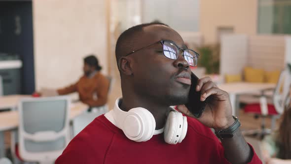 African-American Businessman Talking on Mobile Phone