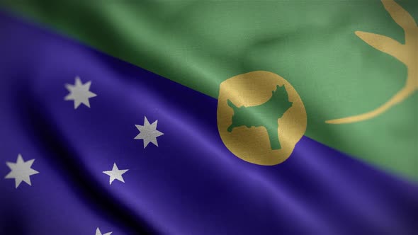 Christmas Island Flag Textured Waving Close Up Background HD