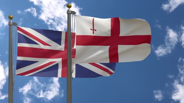 United Kingdom Flag Vs London City Flag On Flagpole
