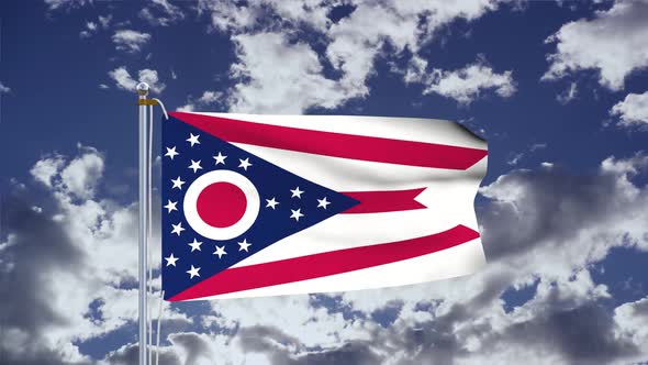 Ohio Flag Waving 4k