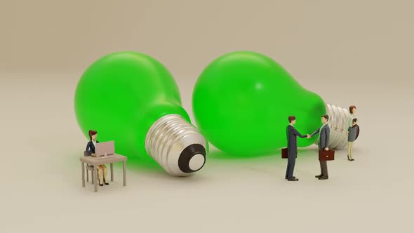 Miniature People Corporate Green Energy 4K