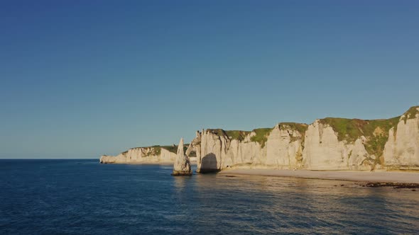 Natural Rocks on the Banks of the English Channel Forming Natural Arch Etretat