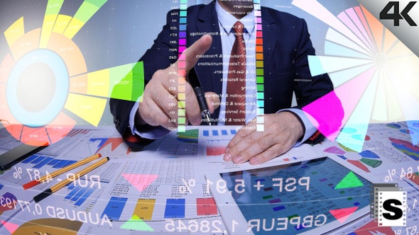 Businessman Working With Virtual Screen 