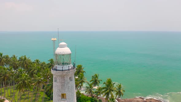 Famous Beruwala Light House at Tropical Island in Sri Lanka