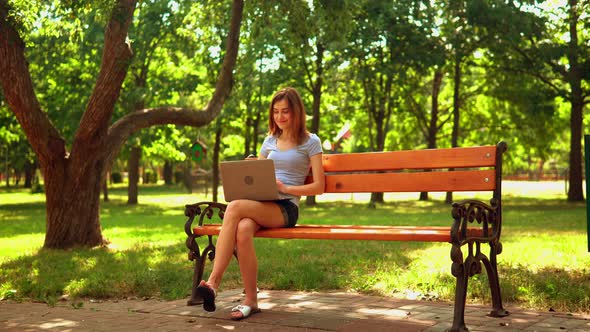 Female Has Video Call Outdoors