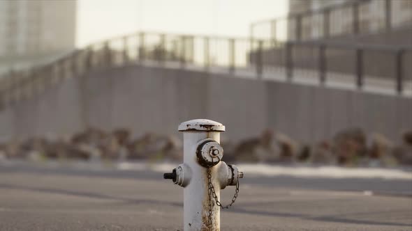 Rusty Fire Hydrant at Sunny Day