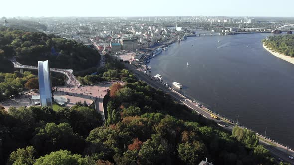 Kyiv, Ukraine. Podil District. Aerial View