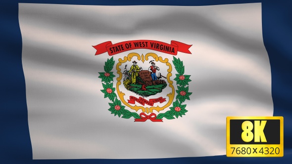 8K West Virginia State Flag Background