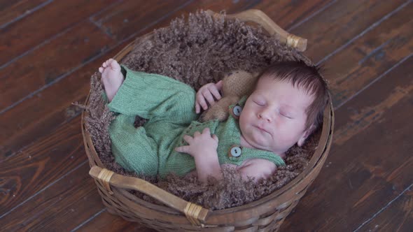 Close-up portrait of a young baby who has recently been born.