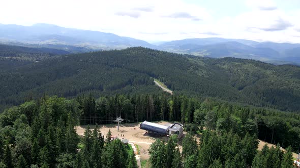 Overhead View of Carpathian Mountains