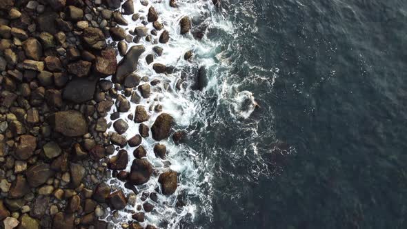 Huge Round Stones in the Ocean Shore