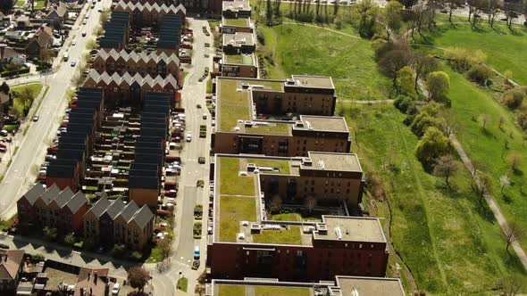 Aerial view of residential houses and Buildings in London