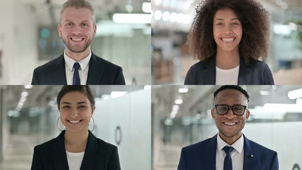 Collage of Young Business People Smiling at Camera