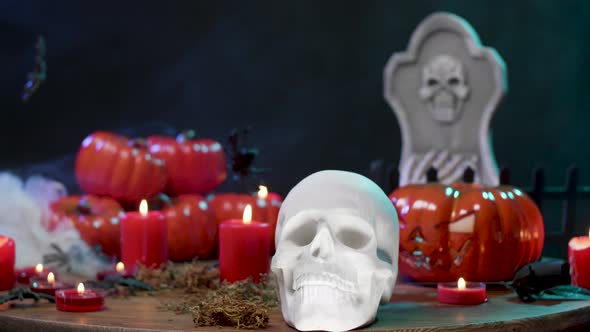 Halloween Decorations on a Table