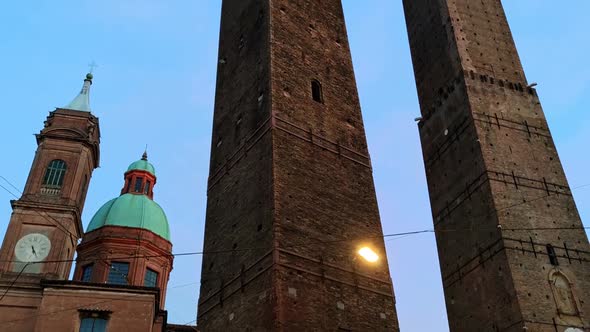 Two Towers Bologna at Night