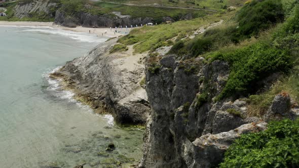 Clean Sea Waves And Rocks Aerial View 15