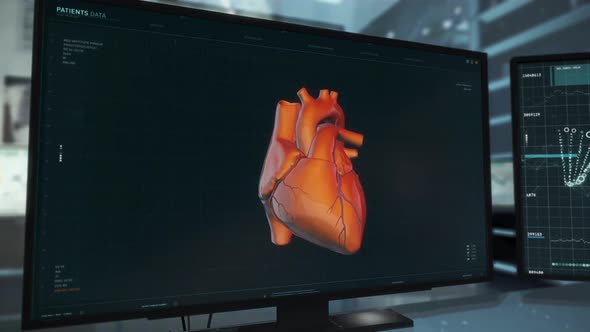 Futuristic Medical Equipment Conducts X-Ray Analysis Of Patients Heart Organ alt