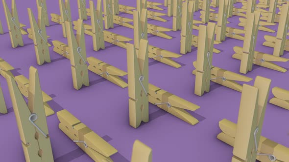 A Lot Of Clothespin In A Row 4k