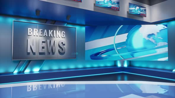 3D Virtual TV Studio News Backdrop For TV Shows alt