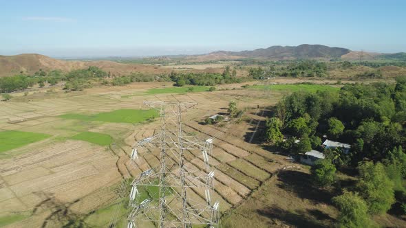 High Voltage Power Line. Philippines, Luzon