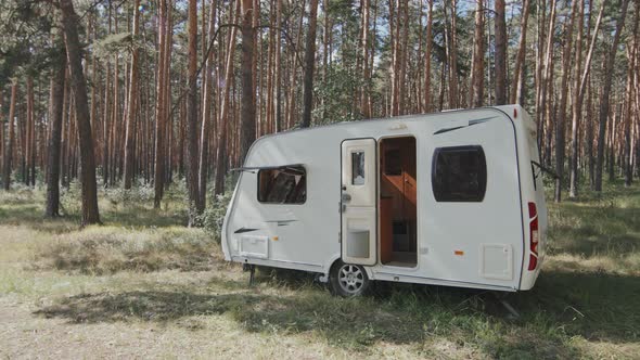 Small Camper in Forest