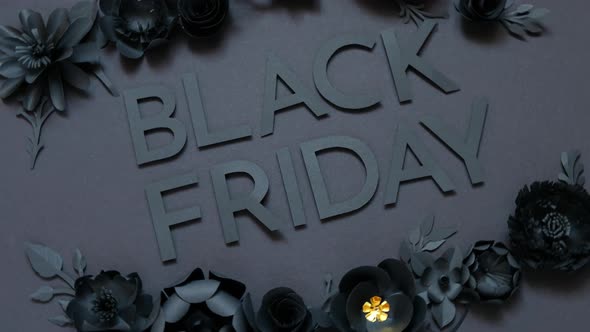 BLack friday concept. Black on black. Cut from paper.