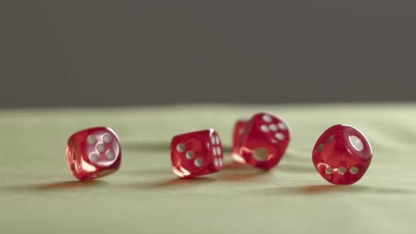 Hands Throwing Dice On The Table In Casino.