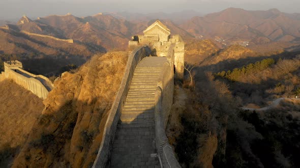 Flying over the Great Wall of China