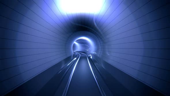 Endless ride inside the futuristic metro tunnel. Loopable animation. HD