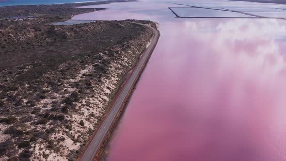 Aerial Clip of Hutt Lagoon Flying Forward Ant to the North Mini