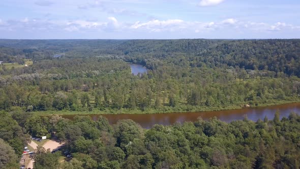 Aerial Sigulda View with Turaides Castle