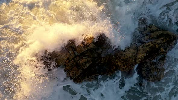 Epic Storm at Sea Filmed on a Drone in the Sunset