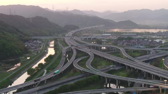 Busy traffic road in city