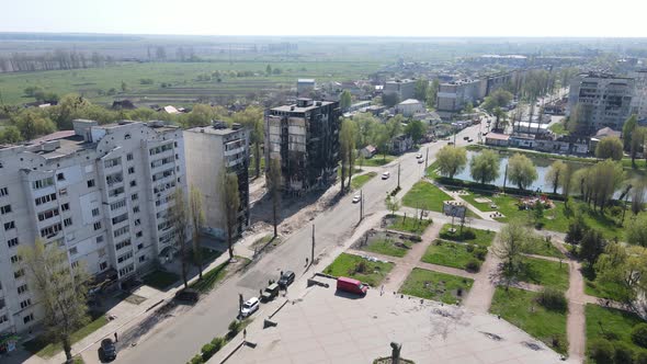 Ruined Residential Building in Borodyanka Kyiv Region Ukraine