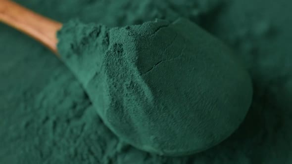 Ice cream spirulina powder view from the top