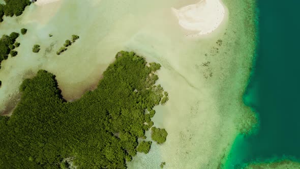 Tropical Island and Coral Reef, Philippines, Palawan