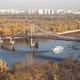 Autumn Dnieper in Kiev on a Sunny Day. View of the Park Bridge - VideoHive Item for Sale