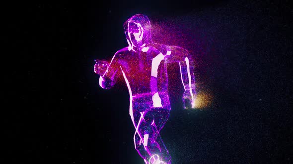 Abstract Running Man With Particles Hd