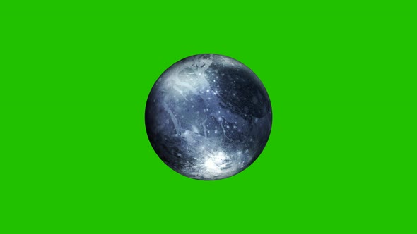 3d Pluto Rotated In Green Background
