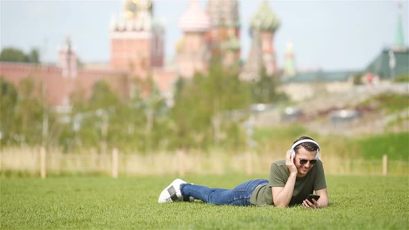 Happy Young Urban Man Enjoy His Break in the City