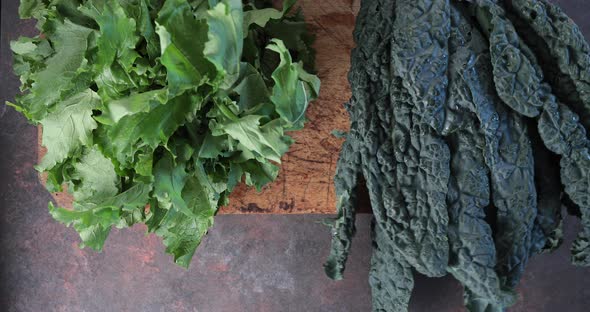 Turnip greens and tuscan black kale