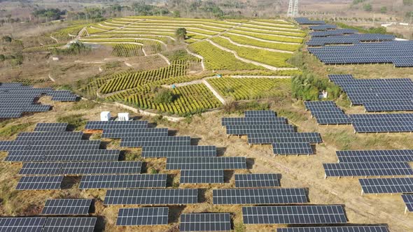 Solar power station in montain